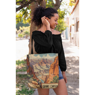 Tote Bag Grand Canyon Retro Design de voyage