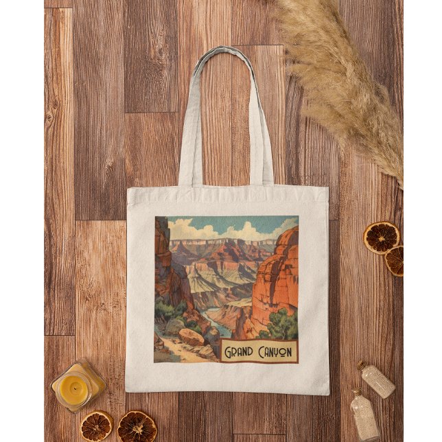 Tote Bag Grand Canyon Retro Design de voyage (Créateur téléchargé)