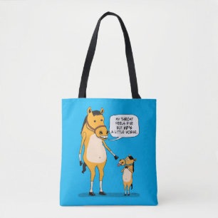 Tote Bag Grand cheval drôle et mignon et petit cheval