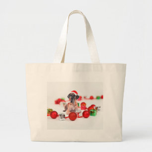 Tote Bag Grand Danois avec ornements de Noël Cadeaux