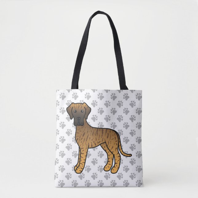 Tote Bag Grand Danois bringé Chien de dessin animé mignon (Devant)