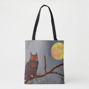 Tote Bag Grand-duc d'Amérique Pleine Lune