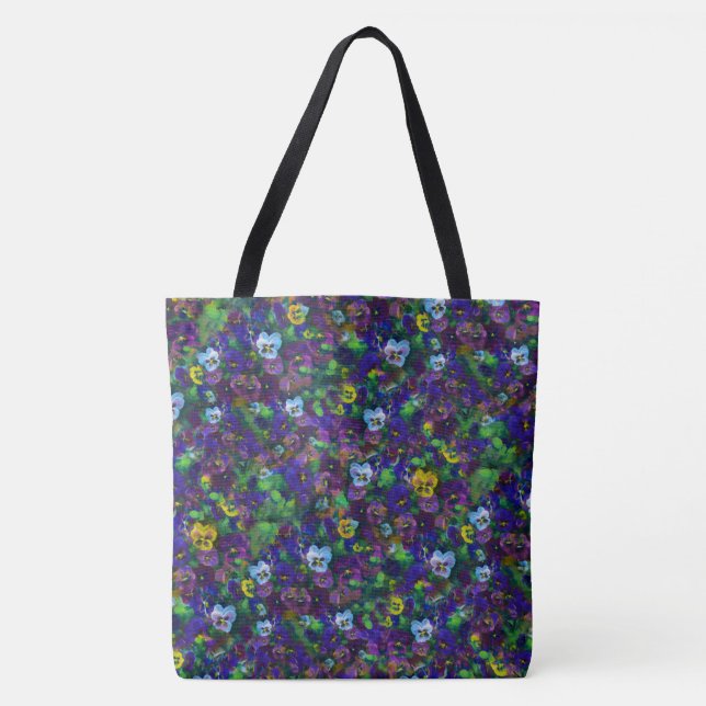 Tote Bag Grand Fourre-tout Pansy (édition violette) (Devant)