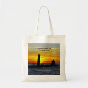 Tote Bag Grand Haven South Pierhead Lumières coucher de sol