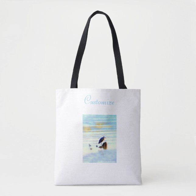 Tote Bag grand héron bleu (Devant)
