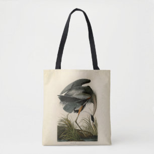 Tote Bag Grand Héron bleu d'Audubon Marais Oiseau