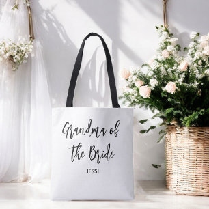 Tote Bag Grand-mère de la mariée mariage noir blanc 