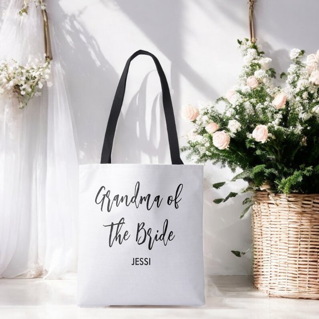 Tote Bag Grand-mère de la mariée Mariage noir et blanc  (Créateur téléchargé)