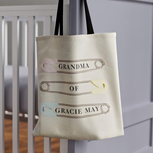 Tote Bag Grand-Mère Du Petit-Enfant Personnalisé Nom Du Béb (Just add the name of your grandchild)