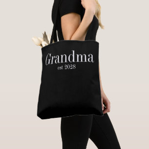 Tote Bag Grand-mère Minimaliste Personnalisée Noir et Blanc