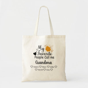 Tote Bag Grand-mère personnalisée avec les noms des petit