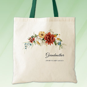 Tote Bag Grand-mère Red Gold Floral Swag Baby shower Fourre