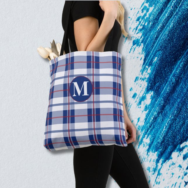 Tote Bag Grand monogramme rouge, blanc et bleu (Créateur téléchargé)