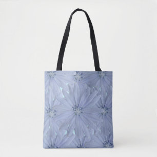 Tote Bag grand Motif de fleurs bleu clair