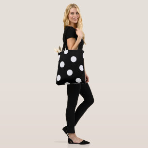 Tote Bag Grand Motif Polka blanc - Couleur personnalisée No