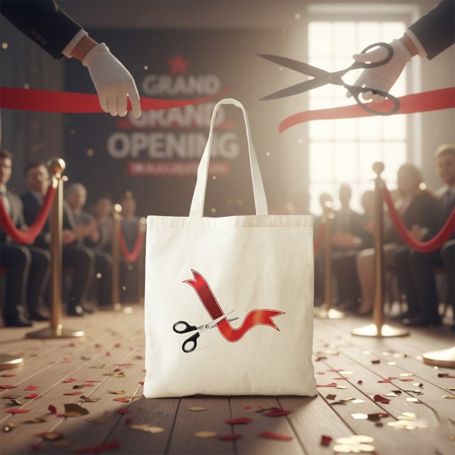 Tote Bag Grand Ouverture Célébration Ciseaux Couper le ruba (Créateur téléchargé)