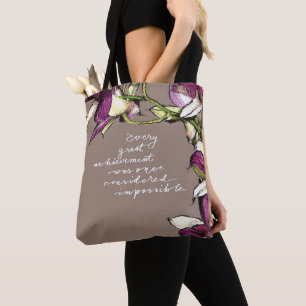 Tote Bag Grand succès Floral Motivational Citation Fourre-