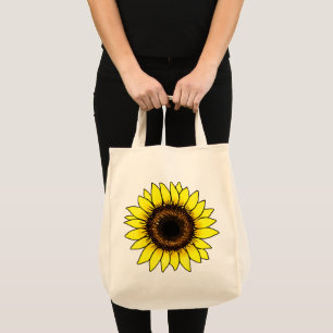 Tote Bag Grand tournesol jaune doré