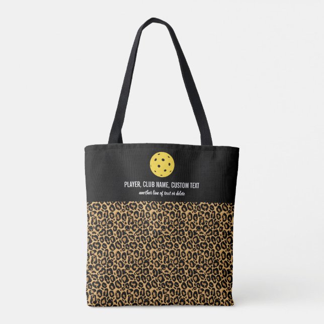 Tote Bag Grande chatte Poster de animal Custom Pickleball P (Dos)