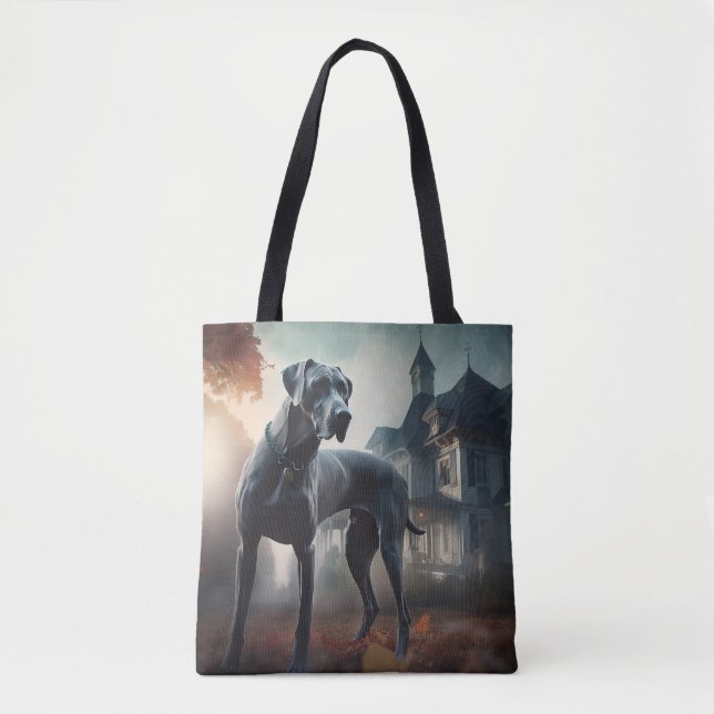 Tote Bag Grande Dane Halloween effrayante (Devant)