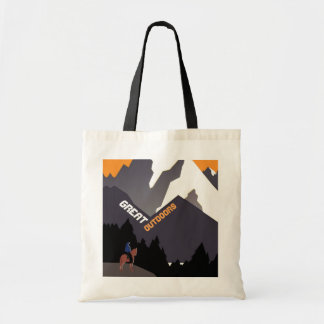 Tote Bag Grande Extérieur Art Rétro de Voyage au Montana