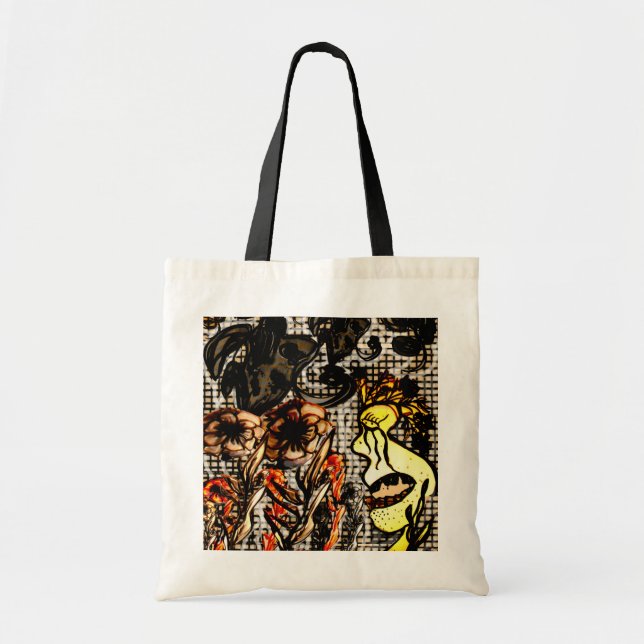 Tote Bag Grande poignée fourre-tout de noir de visage (Devant)