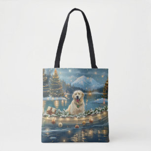 Tote Bag Grande Pyrénées Noël Festive Voyage