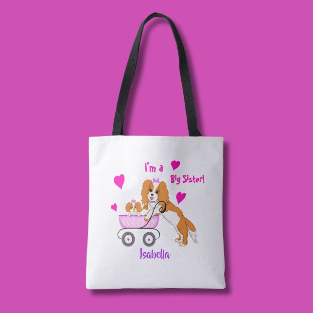 Tote Bag Grande soeur Cavalier King Charles Nom de l'Espagn (Créateur téléchargé)