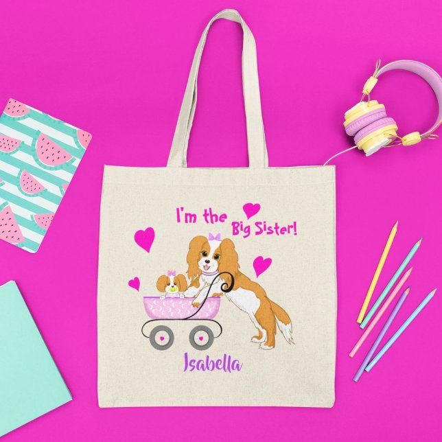 Tote Bag Grande soeur Cavalier King Charles Nom de l'Espagn (Créateur téléchargé)