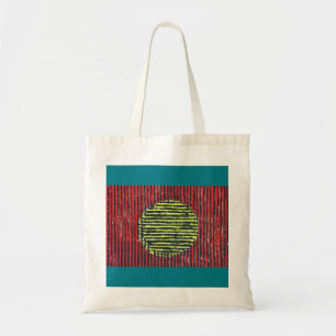Tote Bag Grande Tache Jaune Soleil avec lignes rouges et no