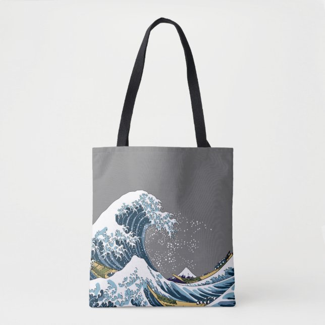 Tote Bag Grande vague grise outre de bruit moderne de (Devant)