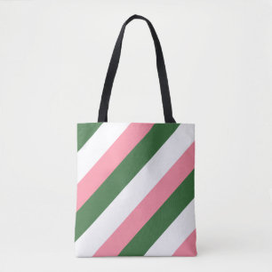 Tote Bag Grandes de rose, de vert et de blanc