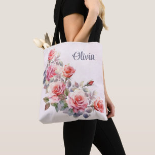 Tote Bag Grandes Roses Roses Roses Roses Personnalisées