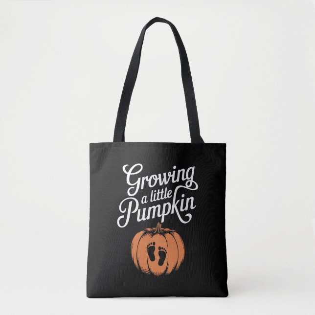 Tote Bag Grandir Un Peu Citrouille Grossesse D'Automne (Devant)