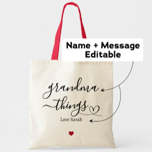 Tote Bag Grandma Thèmes Cadeau personnalisé de petits-enfan