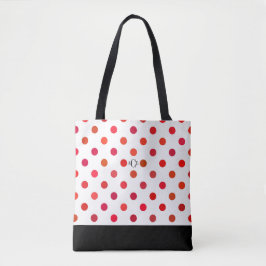 Tote Bag Grands points rouges dans diverses nuances du