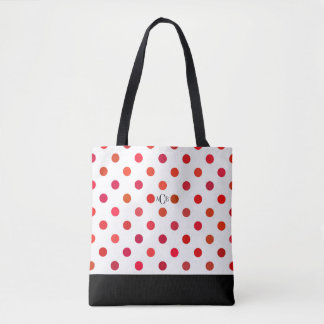 Tote Bag Grands points rouges dans diverses nuances du