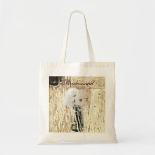 Tote Bag grange rustique bois campagne marguerite bridesmai