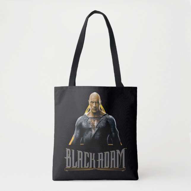 Tote Bag Graphique Caractère et nom Adam noir (Devant)