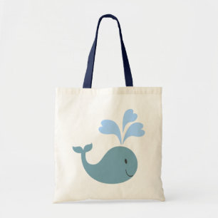Tote Bag Graphique de baleine bleue mignonne