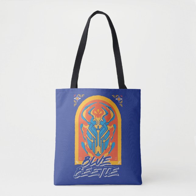 Tote Bag Graphique de Talavera de scarabée bleu (Devant)