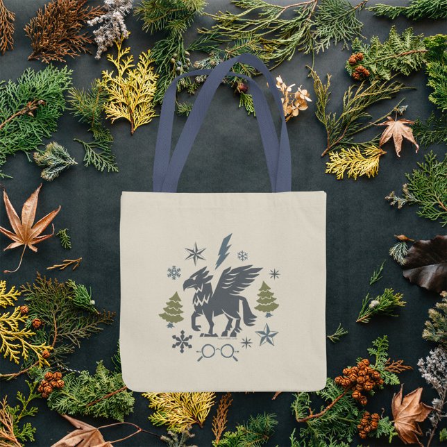 Tote Bag Graphique d'hiver de Buckbeak de vacances (Tote bag over fall leaves background)