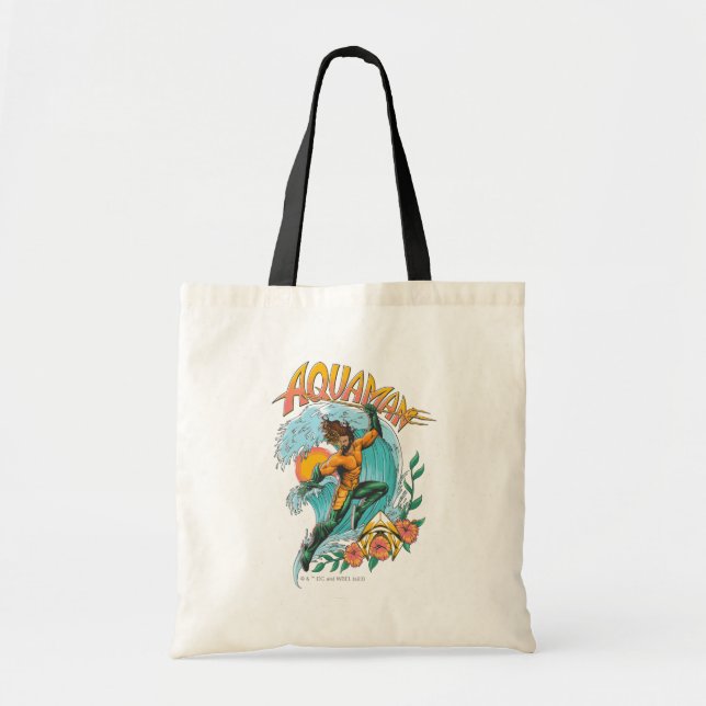 Tote Bag Graphique du Surf de levage Aquaman et Trident (Devant)