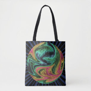 Tote Bag Graphique en marbre de néon Wacky