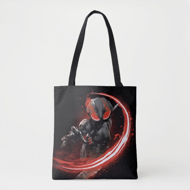 Tote Bag Graphique rouge de grand coup de Manta noir (Devant)