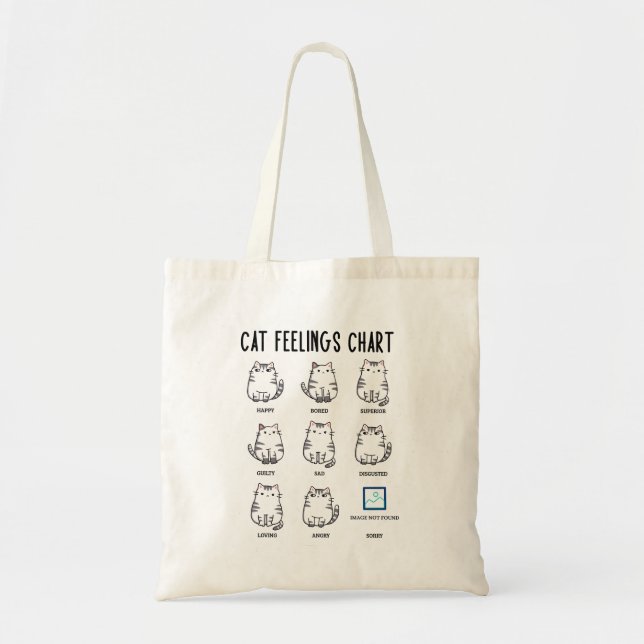 Tote Bag Graphique Sentiments de chat (Devant)
