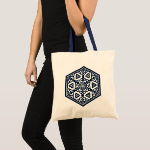 Tote Bag Graphique vintage bleu ottoman turc Tracery
