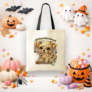 Tote Bag Graphisme de Halloween pour un chiot momie mignon