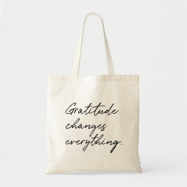 Tote Bag Gratitude Change tout Typographie (Devant)