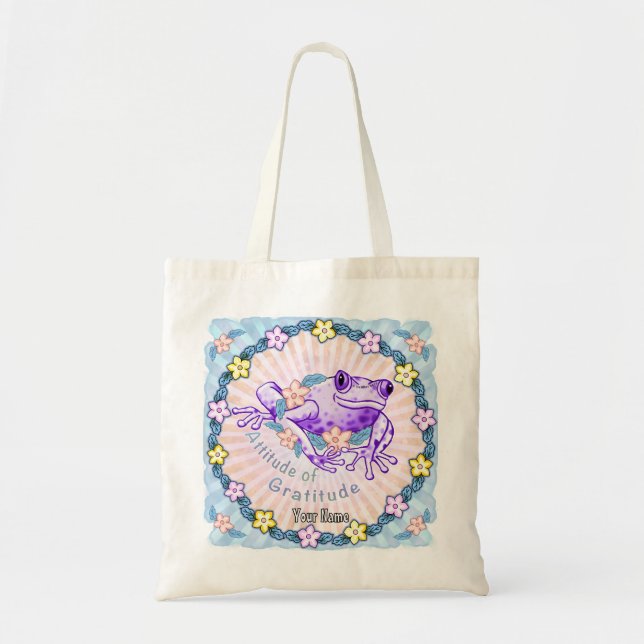 Tote Bag Gratitude Frog (Devant)
